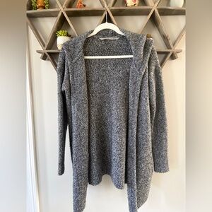 Athleta gray Mill Valley open-front hooded cardigan Wool and Yak blend. Sz Small